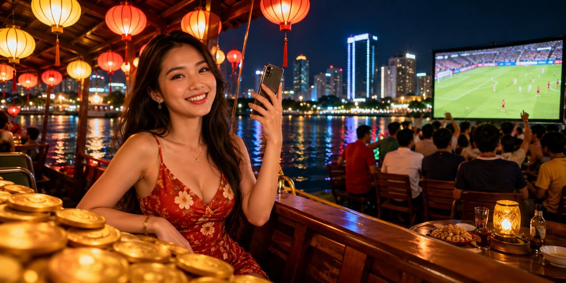 Người dùng Hà Nội xem kèo bóng đá tại chợ đêm trên điện thoại