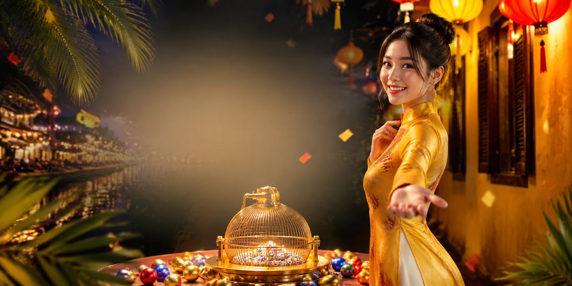 Người chơi tại Hội An tham gia xổ số và nhận thưởng qua ứng dụng di động lễ hội